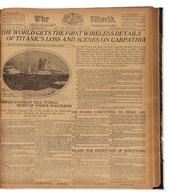 (MARITIME.) Volume of the New York World covering the Titanic disaster.